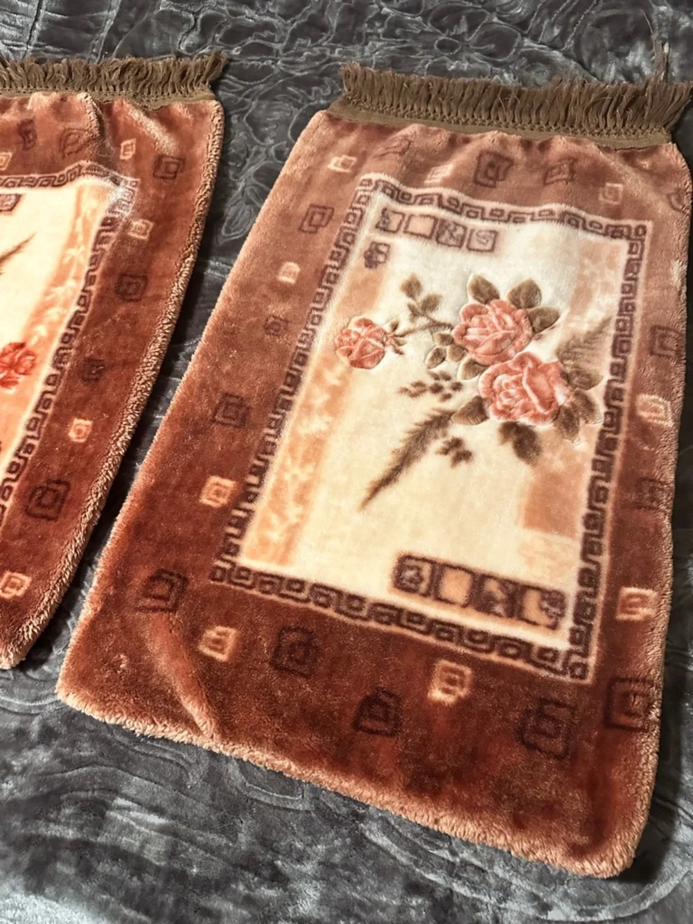 Set of TWO Plush Floral Accent Pillow Cover
